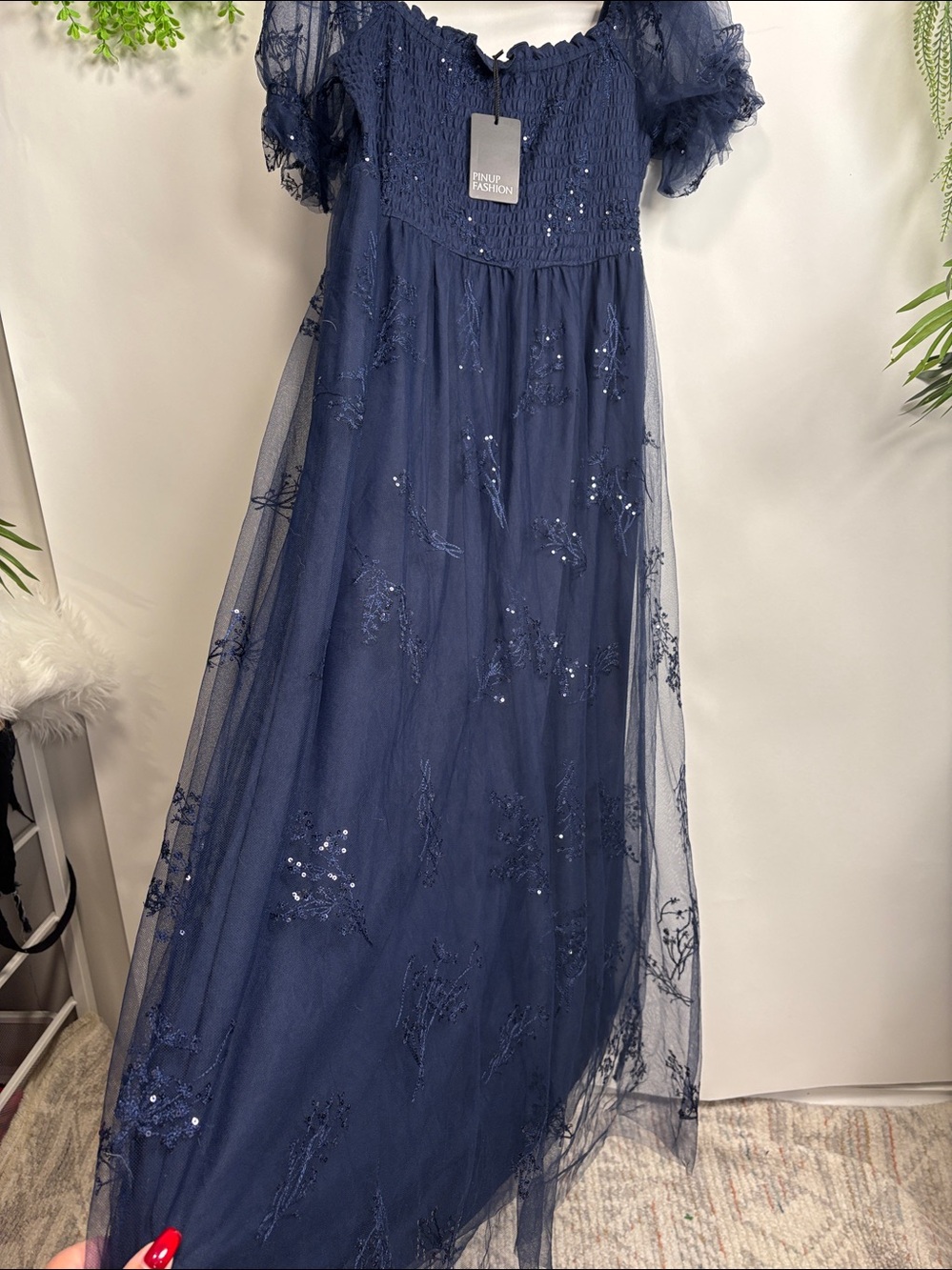 Elegant Navy Blue Maxi Dress